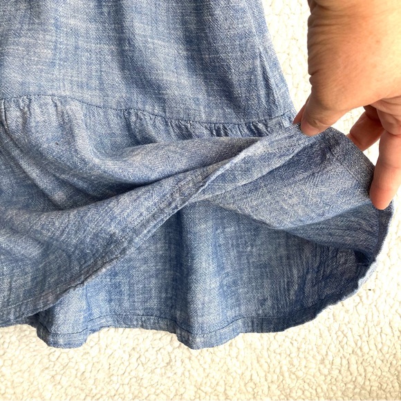 Briggs Women's sleeveless blue linen tiered ruffle dress, Sz L - Picture 15 of 15